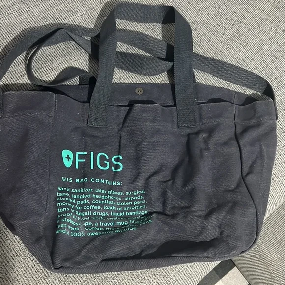 FIGS Charcoal Canvas Tote - Picture 4 of 7